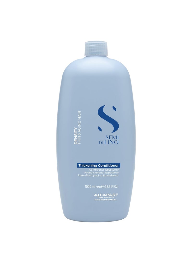 Alfaparf Milano Semi Di Lino Density Conditioner - Sulfate-Free Detangling Conditioner - Moisturizing Conditioner for Thin Hair with Filler Complex - Provides Softness & Added Volume