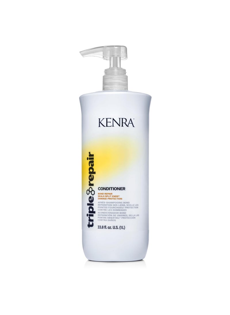 Kenra Triple Repair Conditioner | Targets & Repairs Weak or Broken Bonds | Split Ends | Damaged Hair | Bond Builder | Sulfate-Free