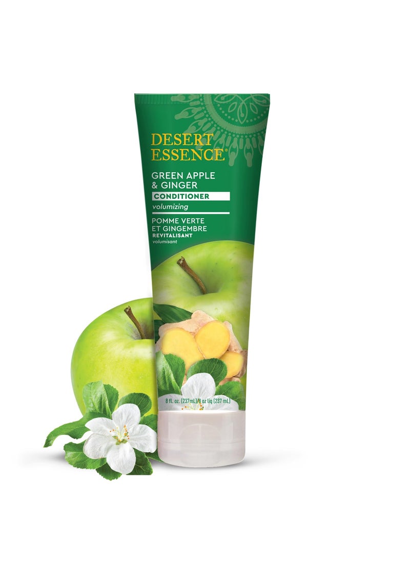 Desert Essence Green Apple and Ginger Conditioner - 8 fl oz - Volume for Fine Hair - Moisturizing, Thickening, Volumizing - w/Organic Extracts and Oils, Vitamins, Antioxidants - Paraben-Free