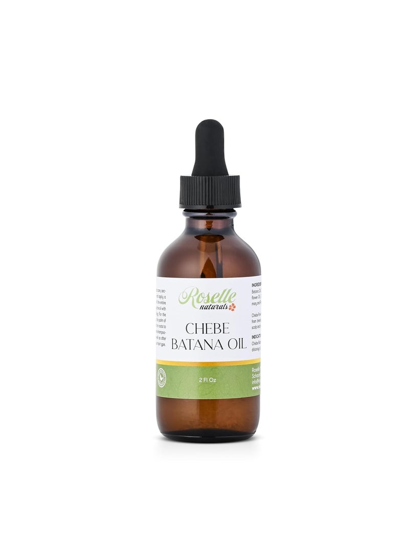 Roselle Naturals - Chebe Batana Oil for Hair Growth Organic with Chebe Powder Made in USA - Chebe Powder for Moisture and Length Retention, Batana and Rosemary Oil for Hair Growth, 2 Fl Oz