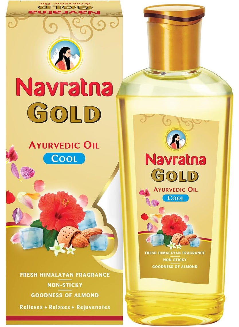 Gold Ayurvedic Hair Oil | with 24K Gold & 9 Ayurvedic Herbs | Lightweight, Non-Greasy & Fast-Absorbing | Relaxing Head Massage Oil | Deeply Nourishes Hair | 16.91 Fl Oz (500ml)