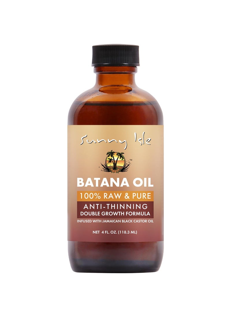 Sunny Isle Batana Oil Infused with Jamaican Black Castor Oil 4oz | Anti-Thinning Double Growth Formula