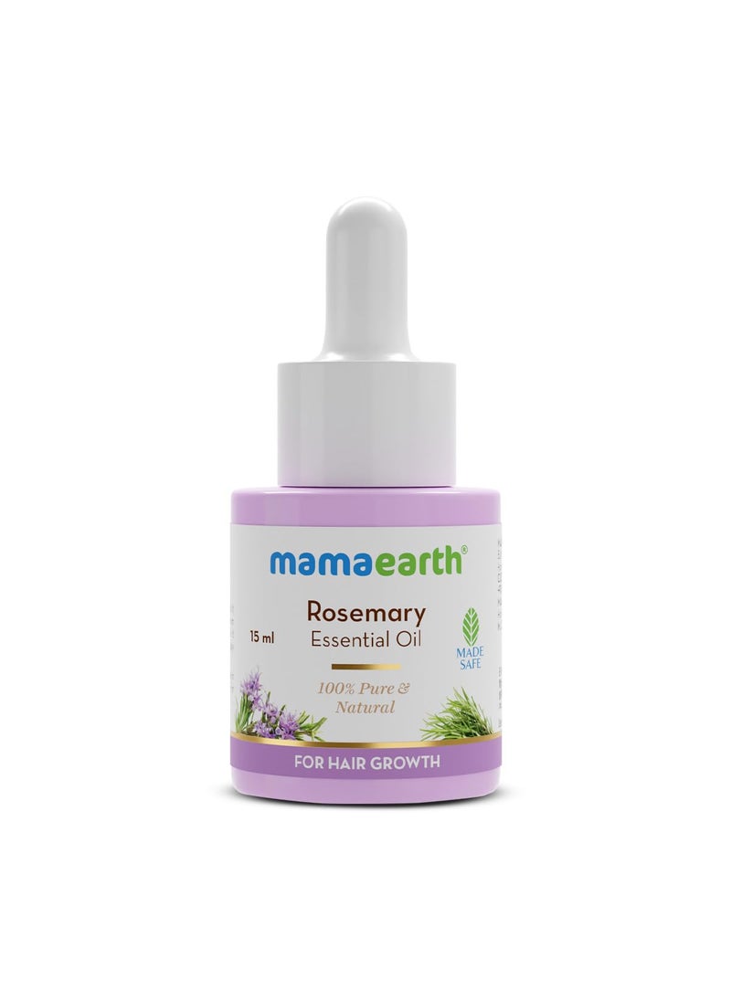 Mamaearth Pure & Natural Rosemary Essential Oil for Hair Growth | Strengthens Hair & Controls Hair Fall | Anti-Thinning Tonic | Suits All Hair Types | 0.51 Fl Oz/15 ml