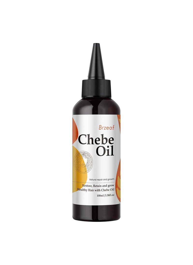 Brzeaf Natural Chebe Oil from Chad - 3.38OZ, Moisturizing African Scalp and Hair Oil for Promoting Growth, Deterring Breakage & Deep Conditioning