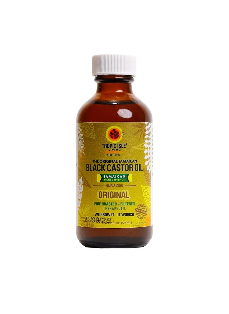 Jamaican Black Castor Oil 59ml | Rich in Vitamin E, Omega Fatty Acids and Minerals | For Hair Growth Oil, Skin Conditioning, Eyebrows & Eyelashes | Grow, Strengthen, Moisture & Repair