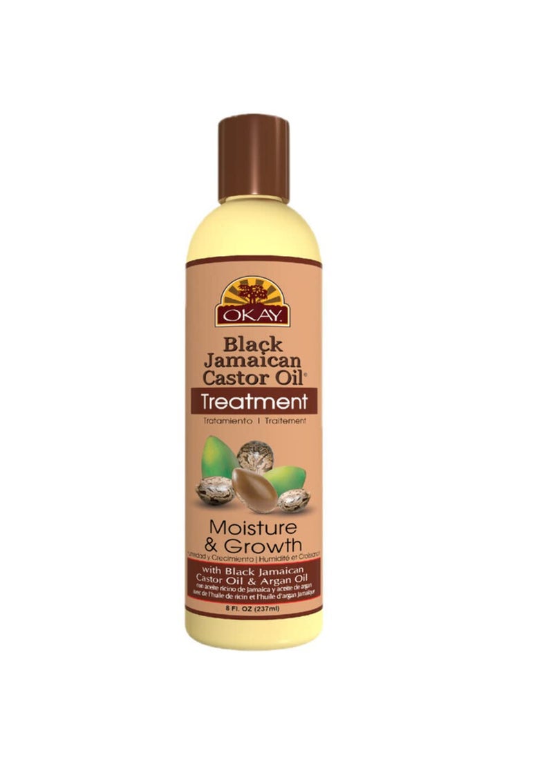 OKAY | Black Jamaican Castor Oil | Treatment for All Hair Types/Textures | Repair, Moisturize, Grow Healthy Hair | With Argan Oil & Shea Butter | Free Of Parabens, Silicones, Sulfates | 8 Oz