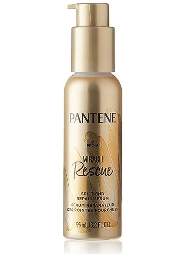 Pantene Hair Serum, Split Ends Hair Treatment, Hair Serum for Frizzy and Damaged Hair, Miracle Rescue, 3.2 oz