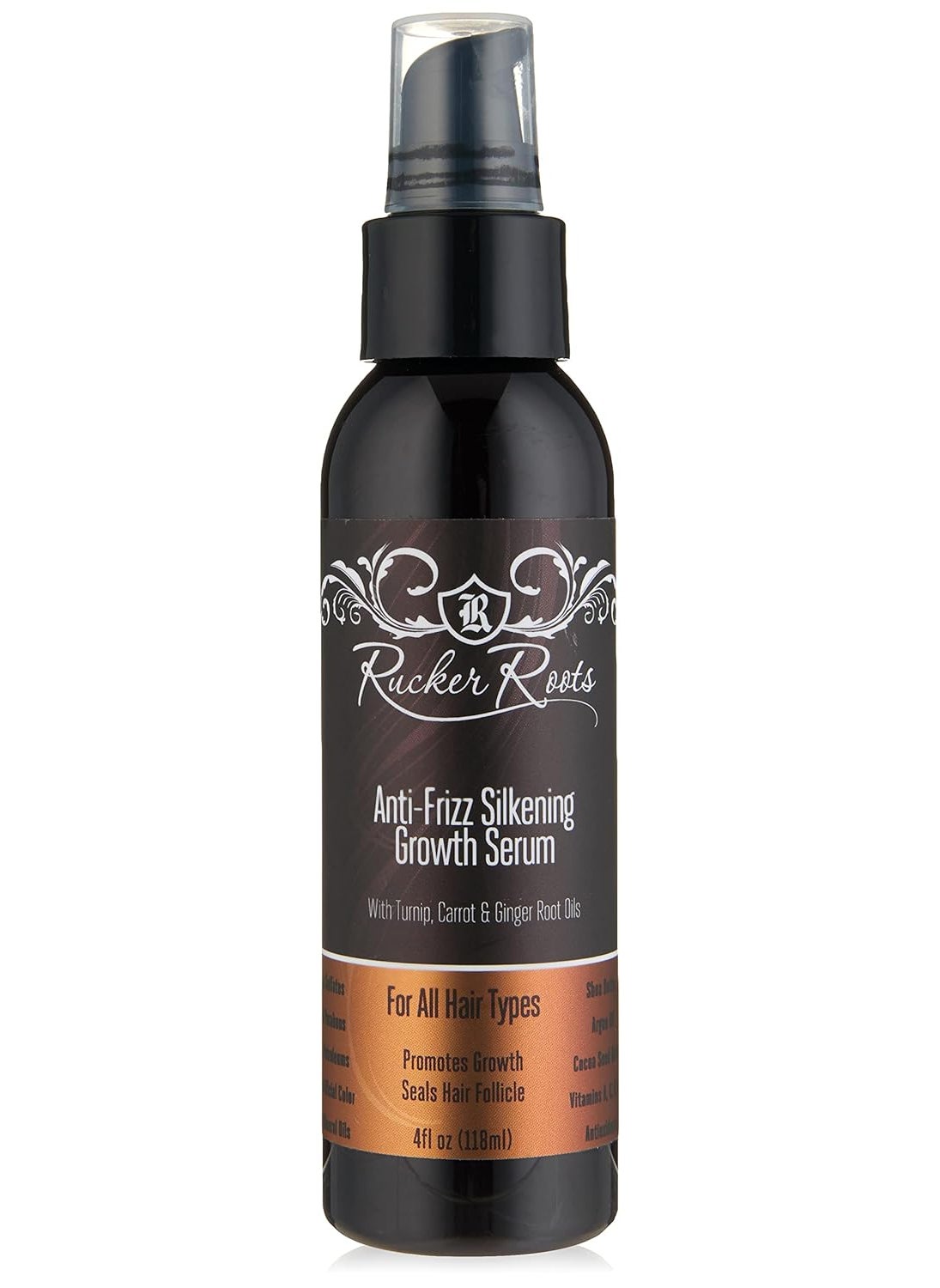 Rucker Roots Anti - Frizz Silkening Growth Serum |Ginger, Turnip, Carrot Root Oils| Promotes Growth