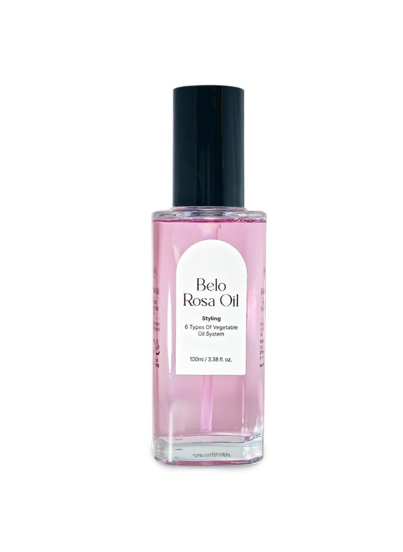 Obsidian Belo Rosa Hair Oil 3.38 fl. oz. Hair Oil for Frizzy Hair, Moisturizing & Nourishing with 6 plant based oils, non-greasy for damaged hair. Rose Scent