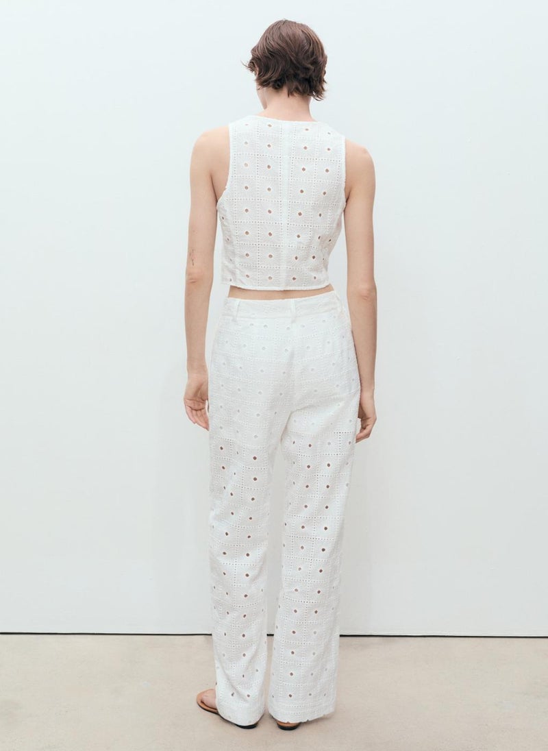 Embroidered Cotton Waistcoat With Bows
