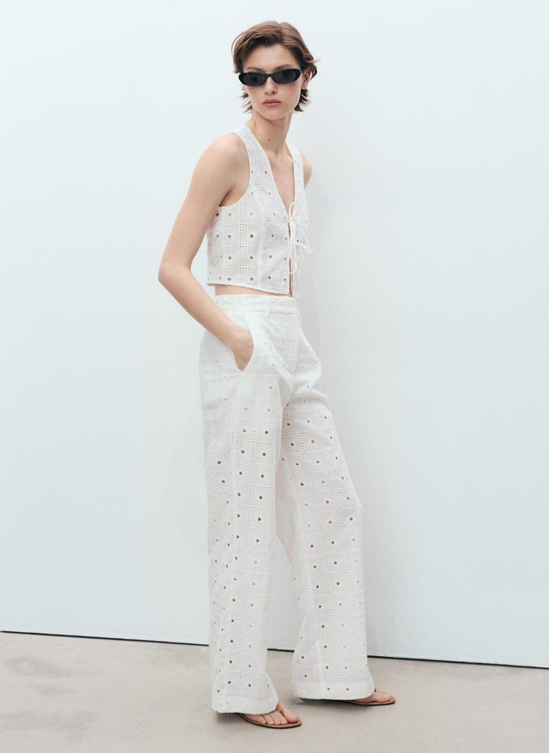 Embroidered Cotton Waistcoat With Bows