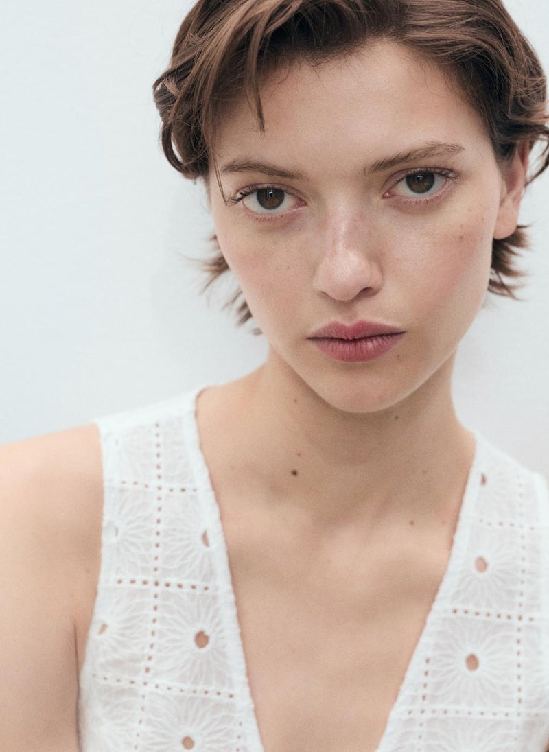 Embroidered Cotton Waistcoat With Bows