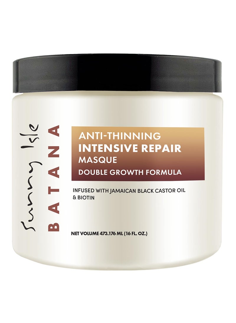 Sunny Isle Batana Anti-Thinning Intensive Repair Masque 16oz Infused with Biotin and Jamaican Black Castor Oil | Double Growth Formula
