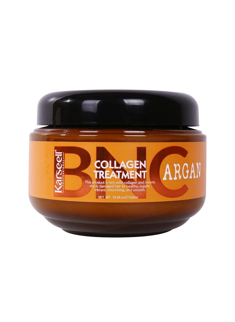 Karseell BNC Collagen Hair Treatment Deep Repair Conditioning Argan Oil Collagen Hair Mask Essence for Dry Damaged Hair All Hair Types 18.6 oz 550ml