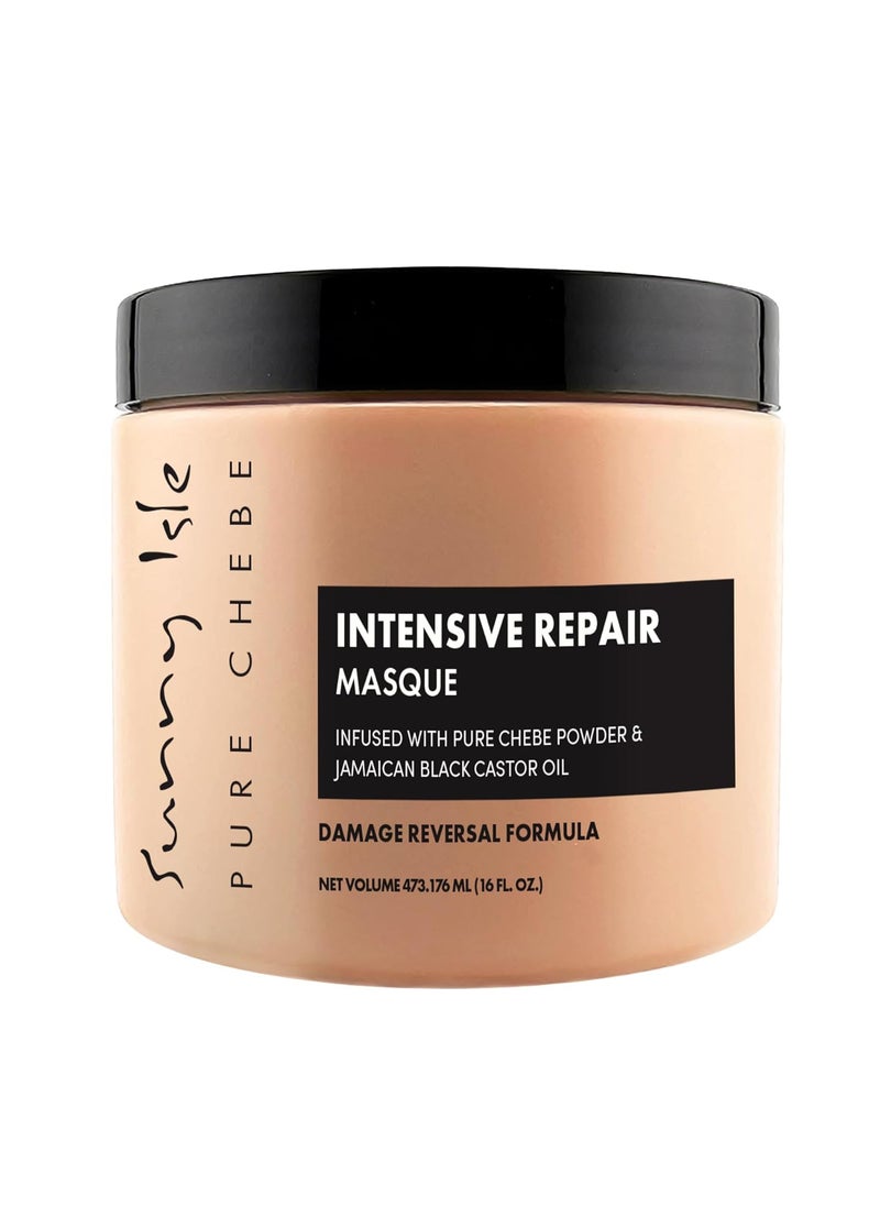 Sunny Isle Pure Chebe Intensive Repair Masque 16oz | Infused with Pure Chebe Powder & Jamaican Black Castor Oil | Damage Reversal Formula