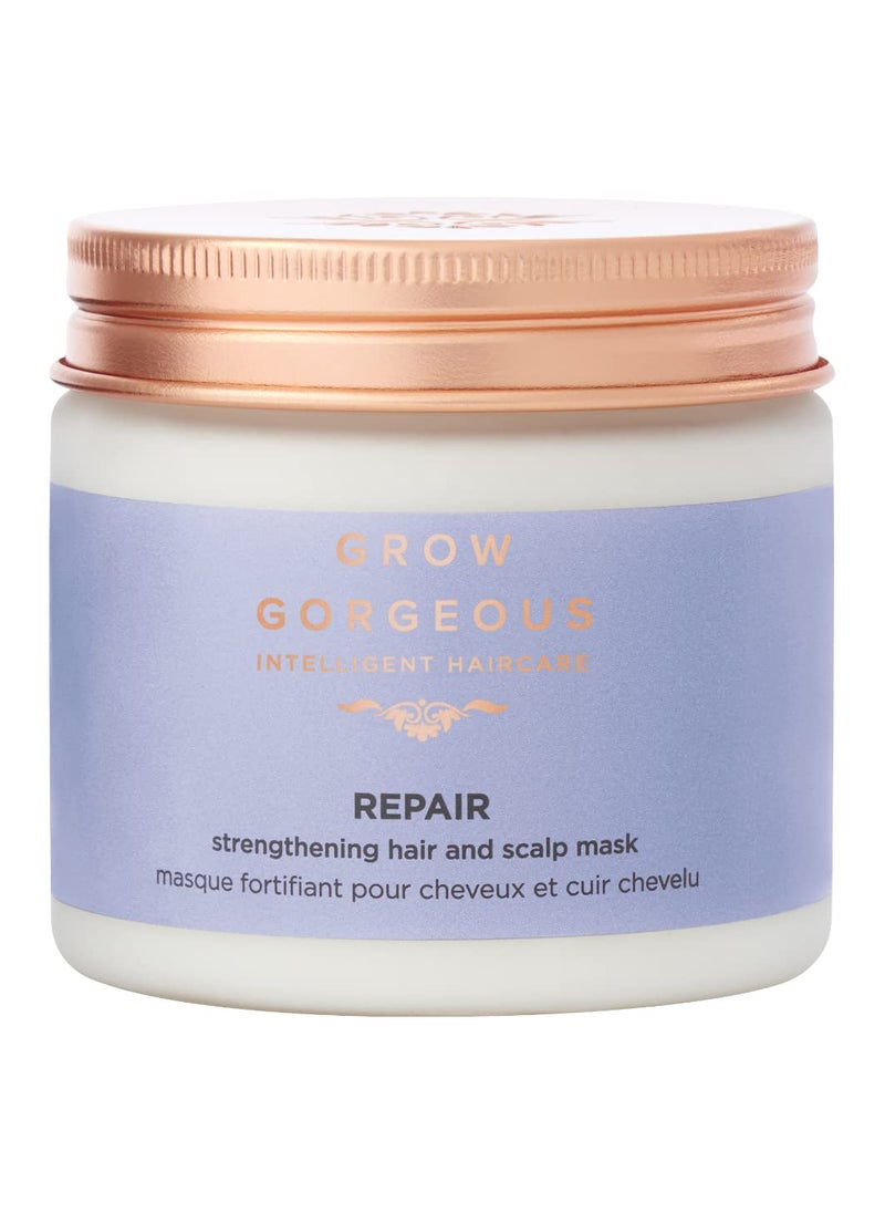 Grow Gorgeous Repair Hair and Scalp Mask 200ml - With Niacinamide - For Damaged, Brittle hair - Suitable for Bleached and Chemically Treated Hair - Vegan