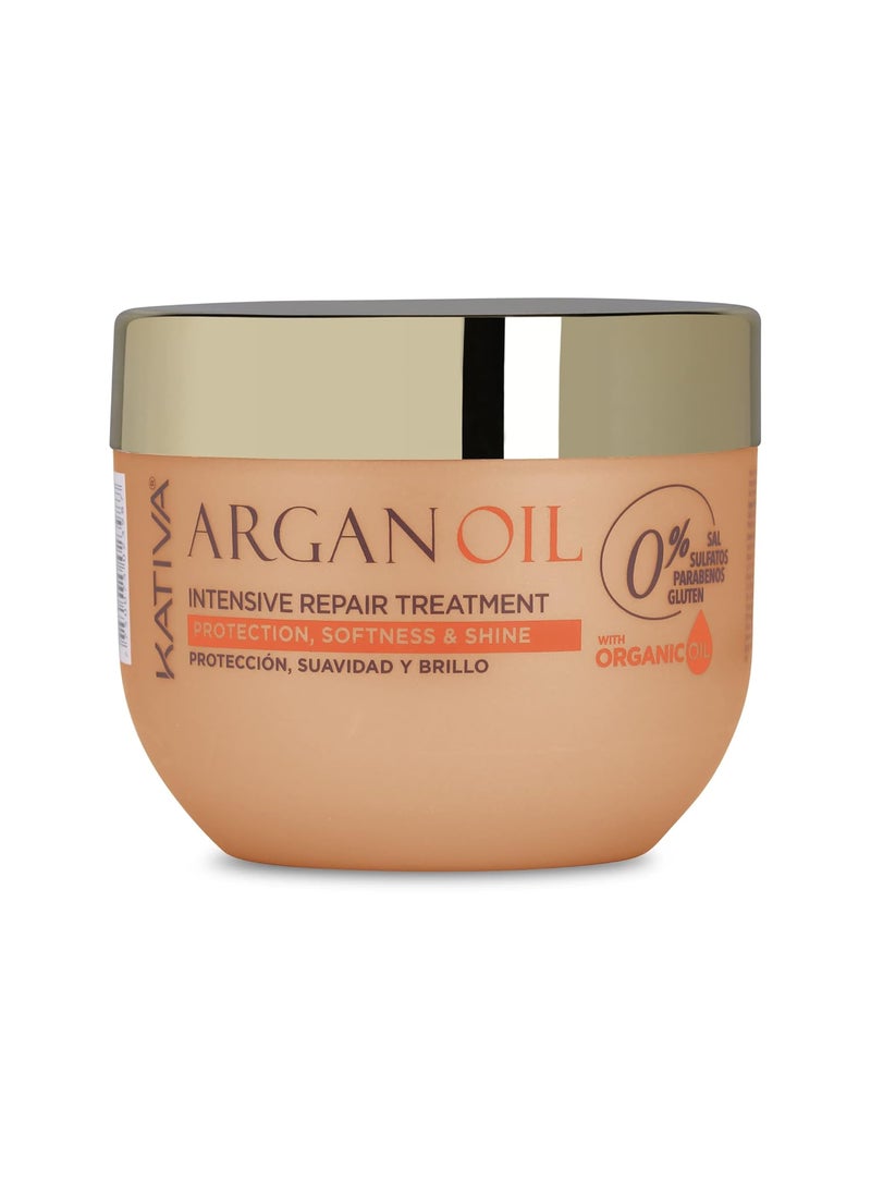Kativa Argan Oil Intensive Repair Treatment Mask (250 ML), Moisturizing and Protective for Dry or Damaged Hair, Salt & Sulfate Free, Gluten & Paraben Free
