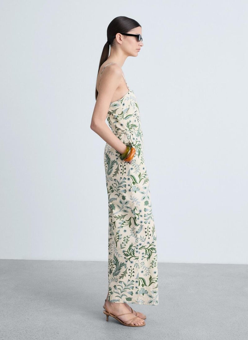 Printed Jumpsuit With Bow
