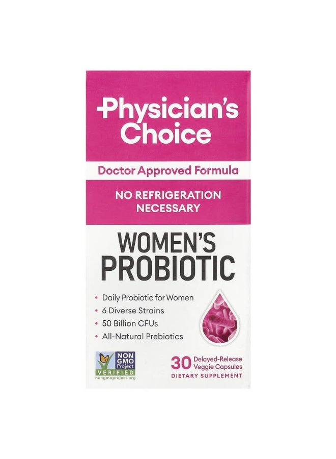 Women's Probiotic, 50 Billion CFUs, 30 Veggie Capsules Packaging May Vary