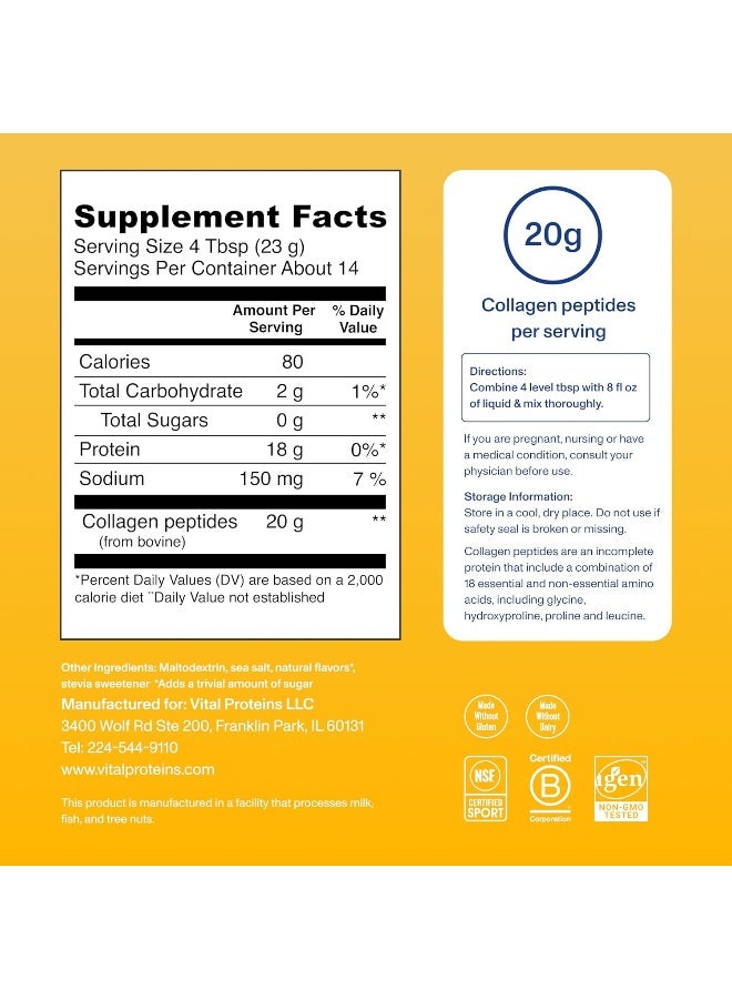Collagen Peptides, Vanilla, 11.5 oz Packaging May Vary