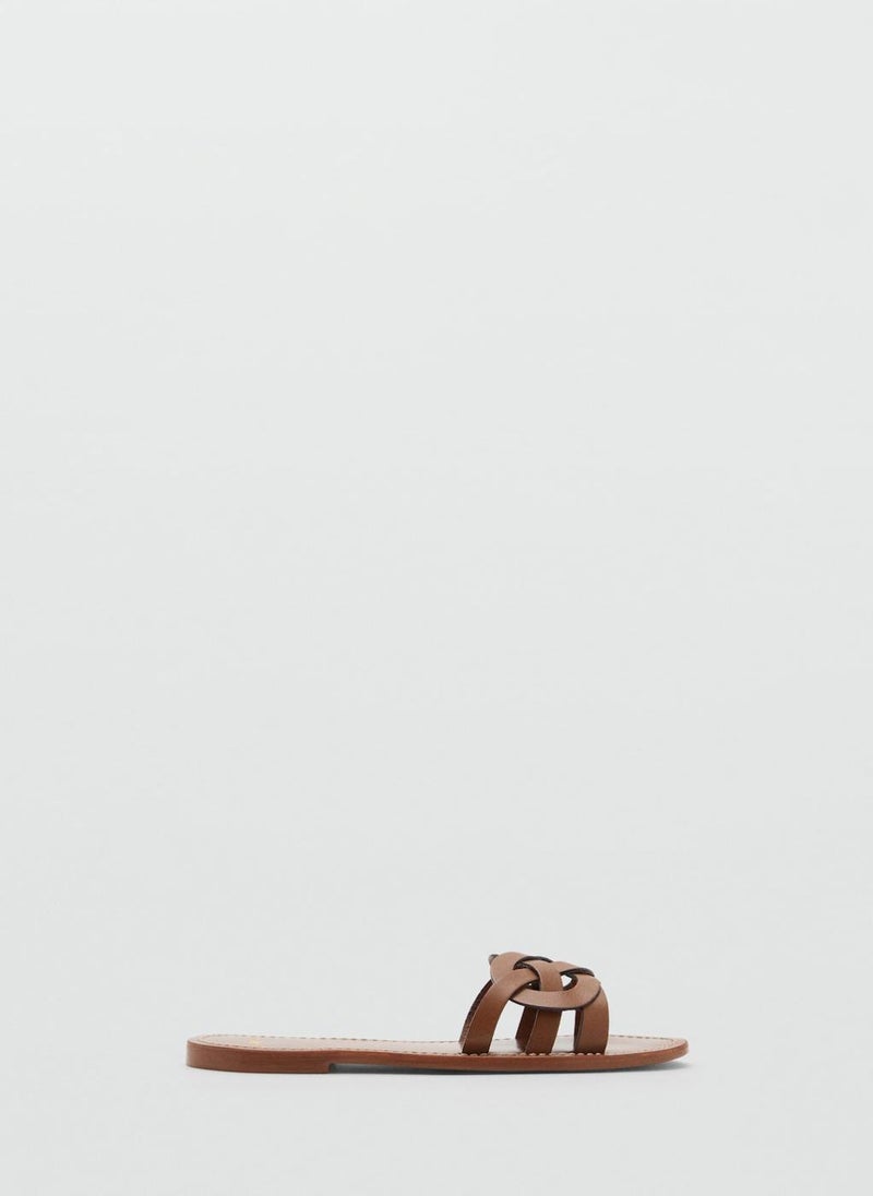 Leather Sandals With Intertwined Strap