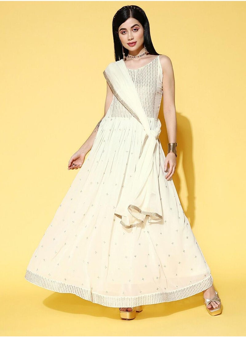 Embroidered Empire Dress