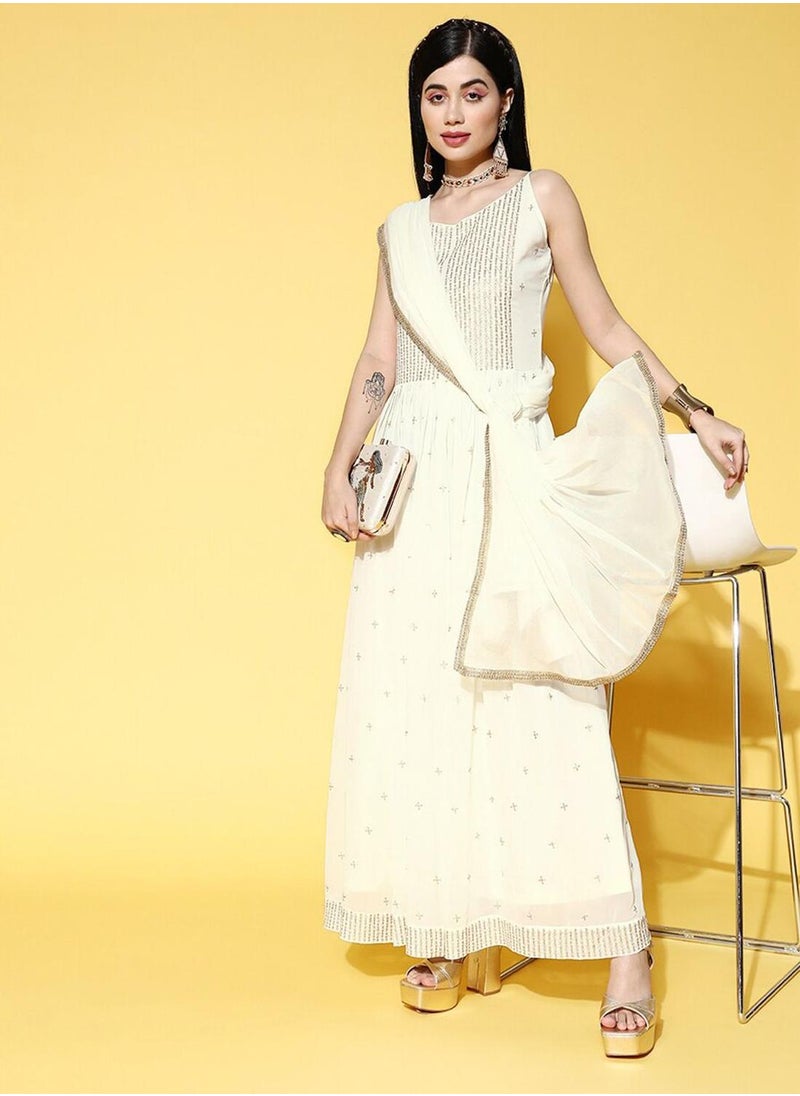 Embroidered Empire Dress