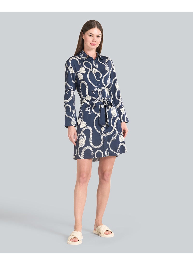 Sailing Print Shirt Dress