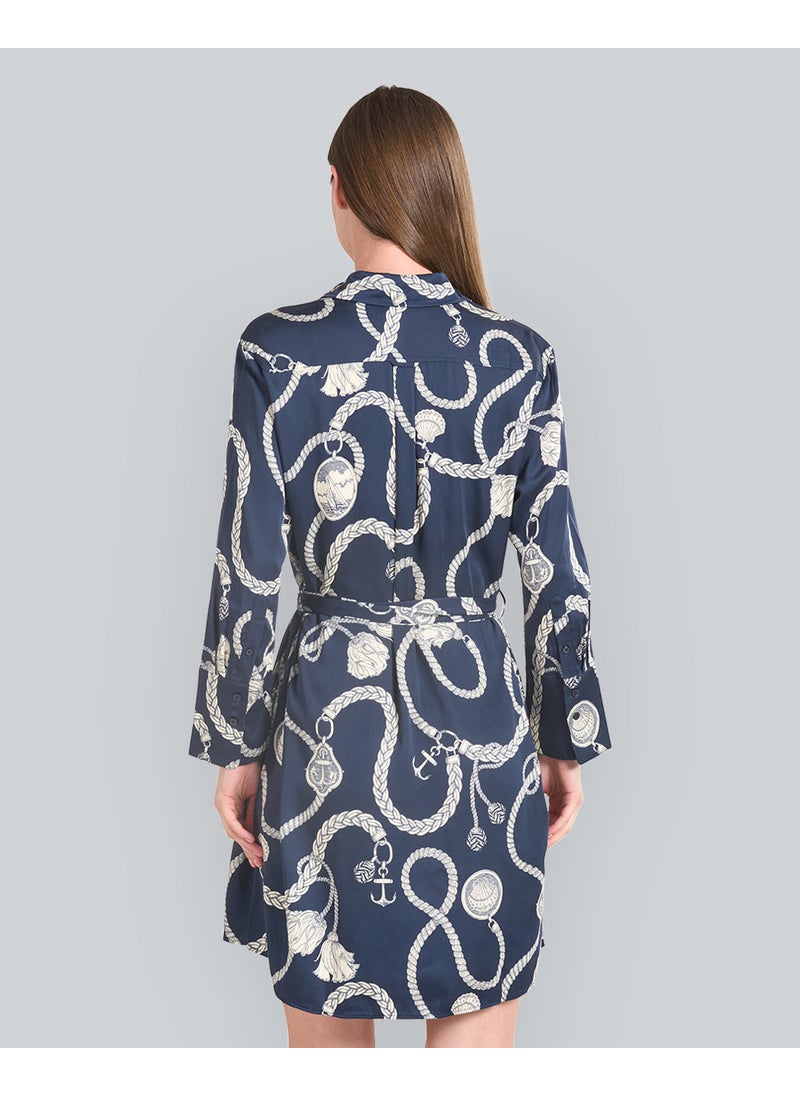 Sailing Print Shirt Dress