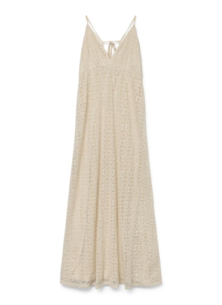 Crochet Lace Tie Back Detail Cami Dress