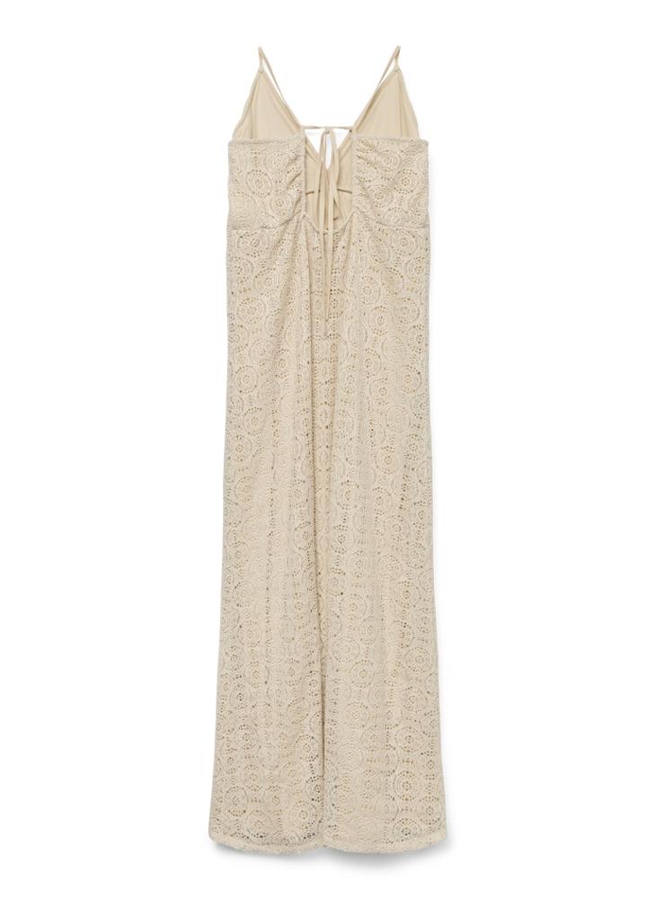 Crochet Lace Tie Back Detail Cami Dress