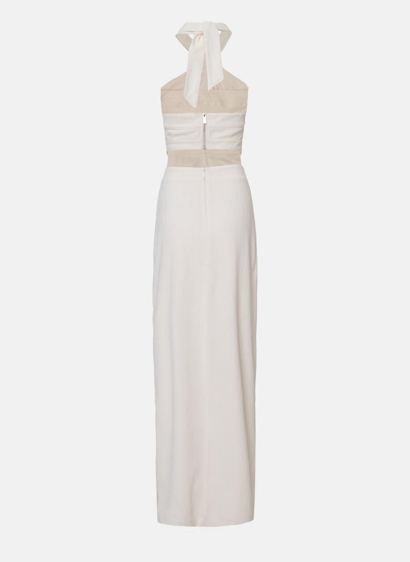 Halterneck cutout slim maxi dress