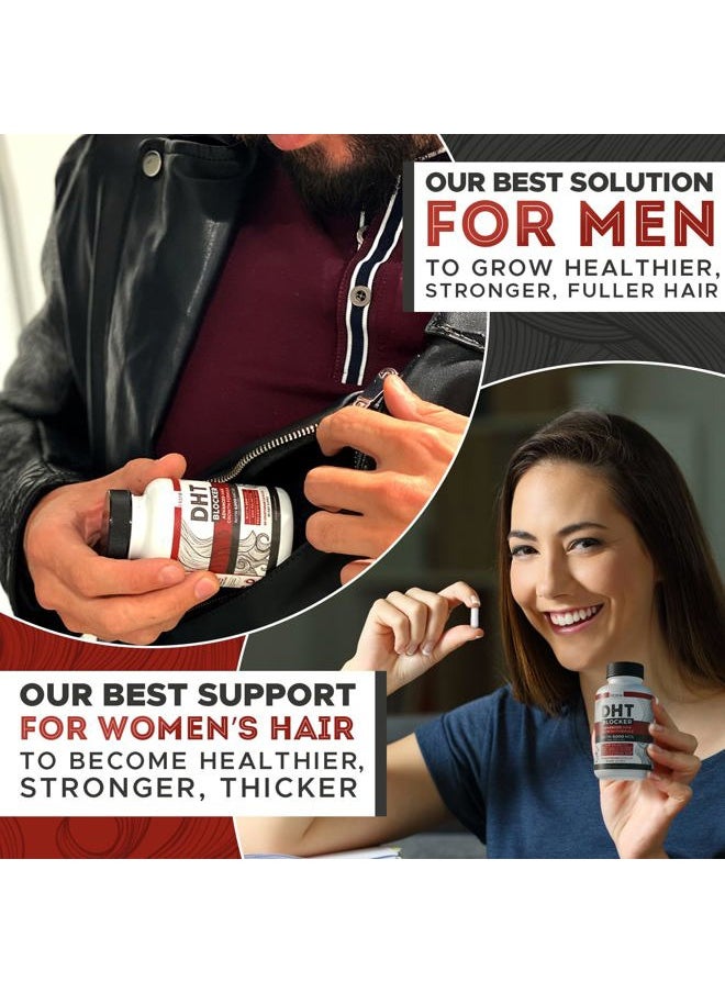 DHT Blocker Hair Growth Supplement - High Potency Biotin & Saw Palmetto for Hair Regrowth - Natural Hair Loss Treatments for Women & Men - Helps Stimulate Hair Follicle Growth