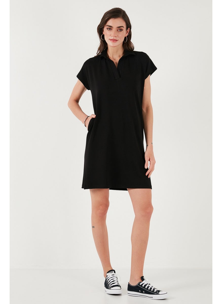 Regular Fit Polo Neck Mini Dress Women's Dress 5866153
