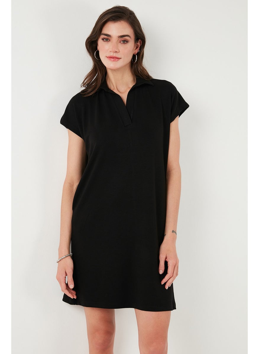 Regular Fit Polo Neck Mini Dress Women's Dress 5866153