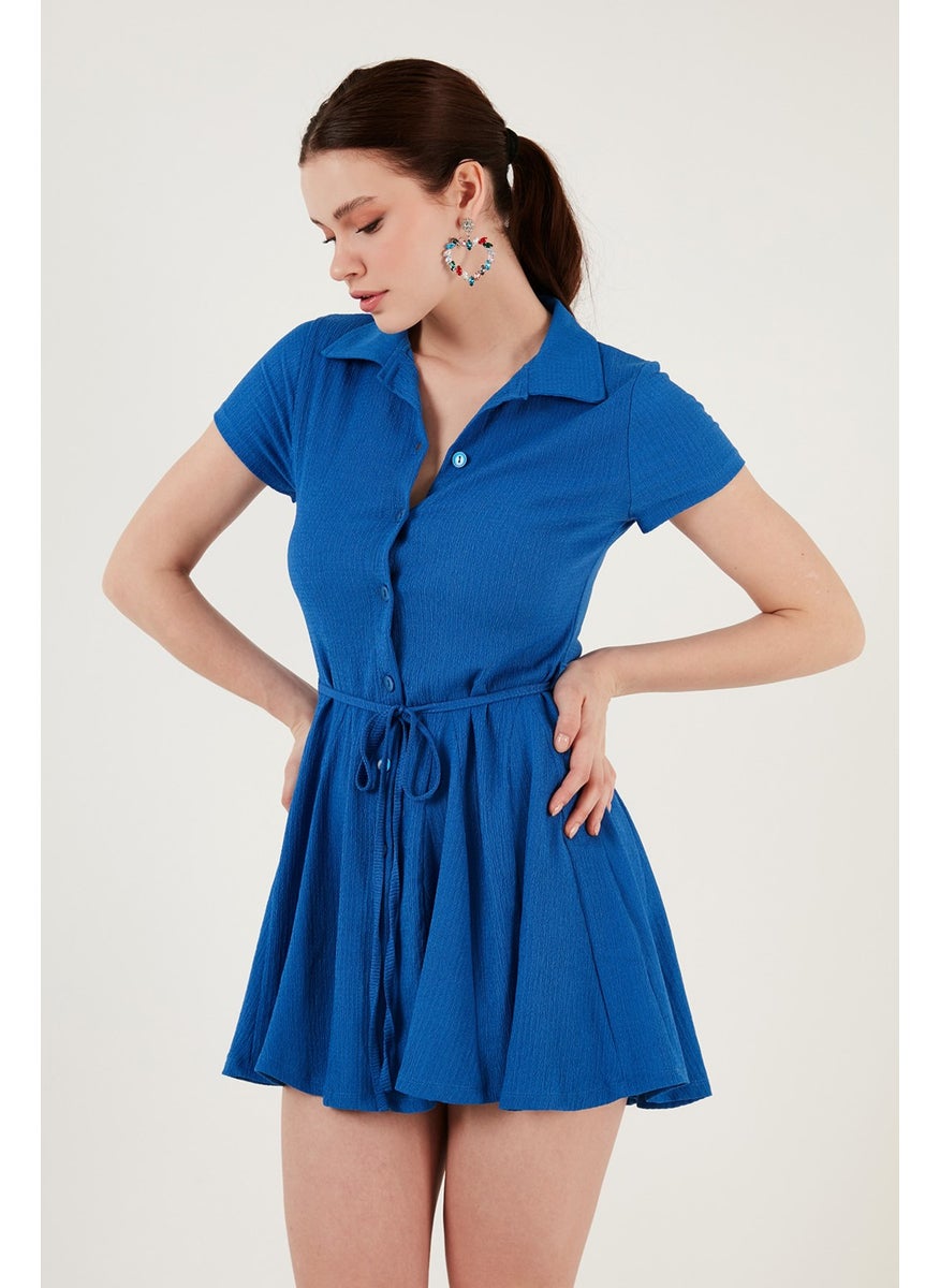Tie Detail Mini Shirt Dress Women's Dress 5869006