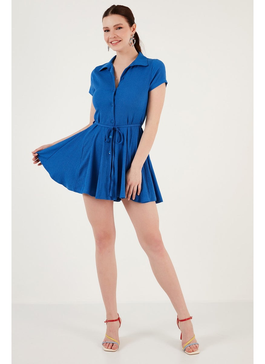 Tie Detail Mini Shirt Dress Women's Dress 5869006