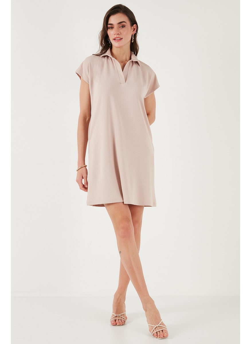 Regular Fit Polo Neck Mini Dress Women's Dress 5866153