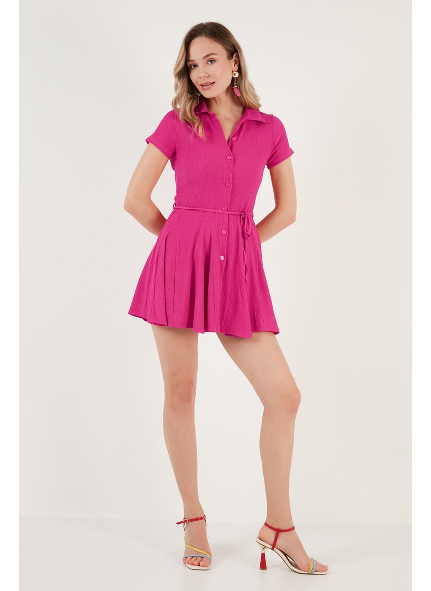 Tie Detail Mini Shirt Dress Women's Dress 5869006