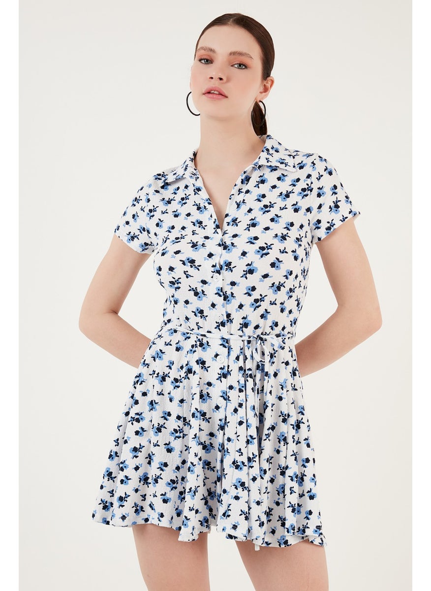 Tie Detail Mini Shirt Dress Women's Dress 5869006