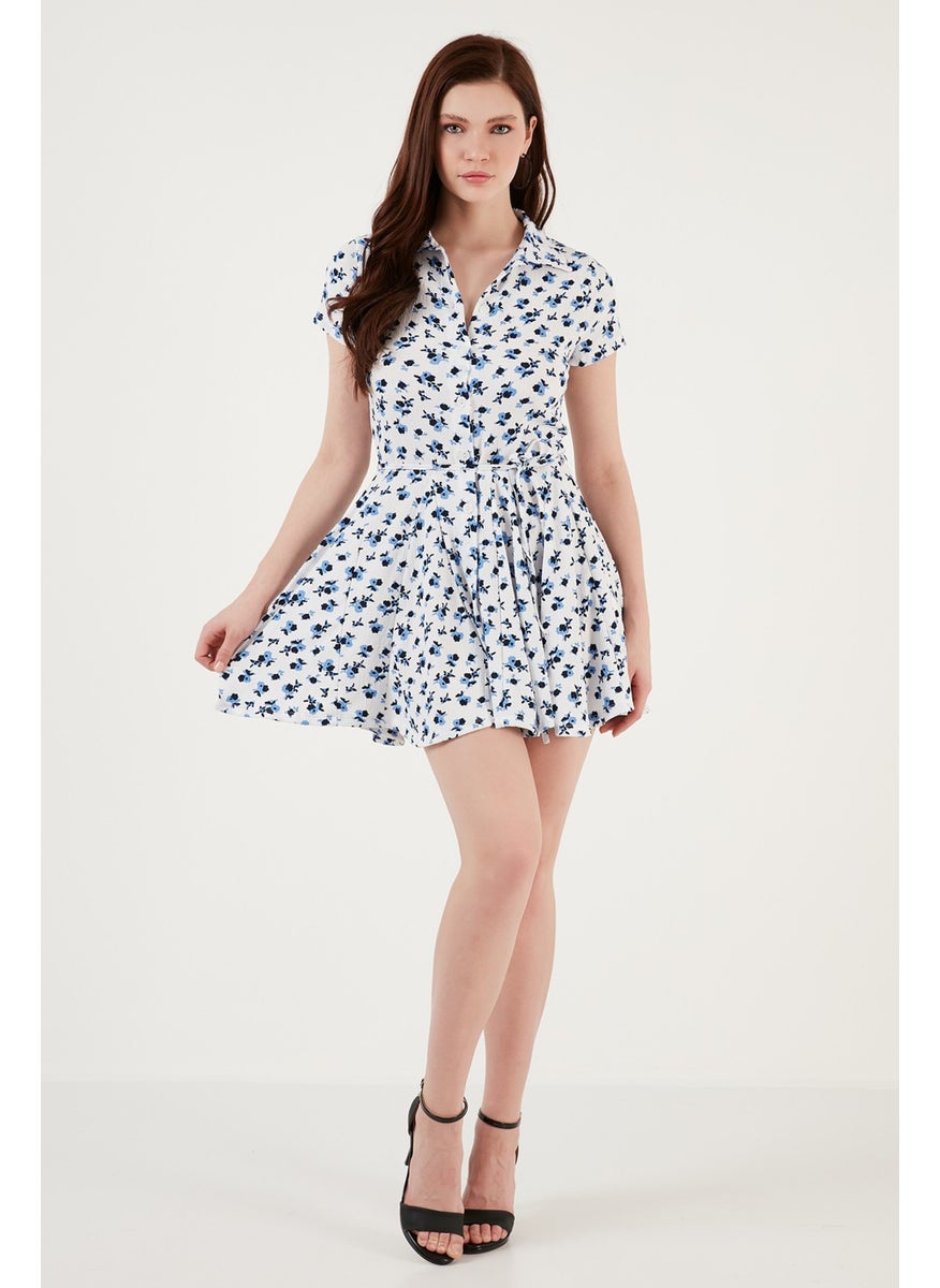 Tie Detail Mini Shirt Dress Women's Dress 5869006