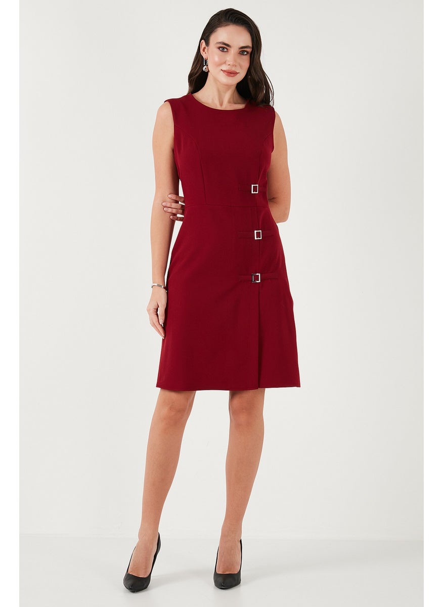 Standard Fit Belted Crew Neck Mini Dress Women's Dress 611EL1964