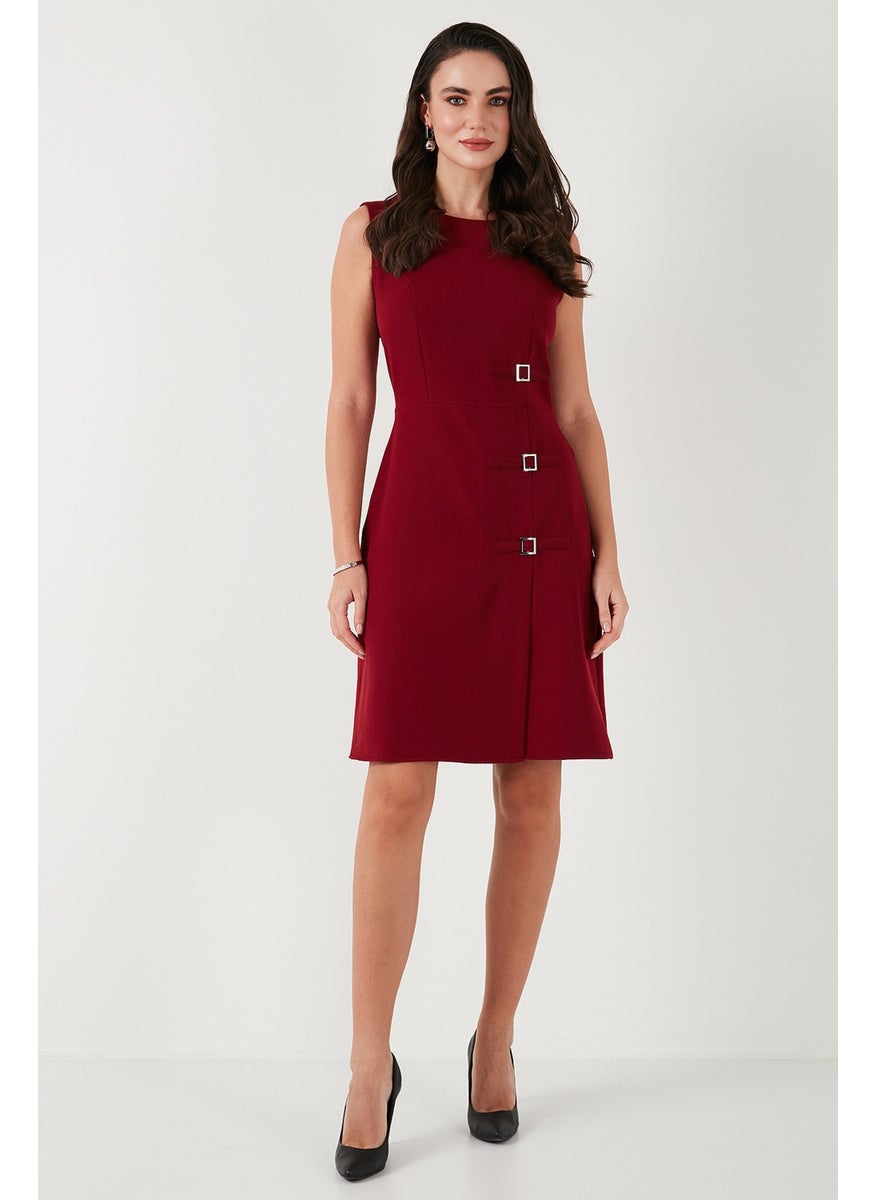 Standard Fit Belted Crew Neck Mini Dress Women's Dress 611EL1964