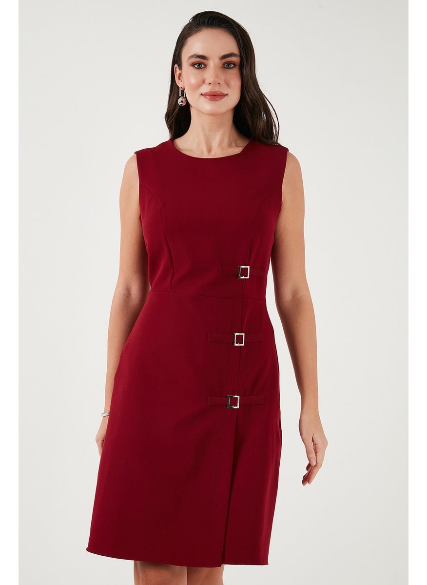Standard Fit Belted Crew Neck Mini Dress Women's Dress 611EL1964