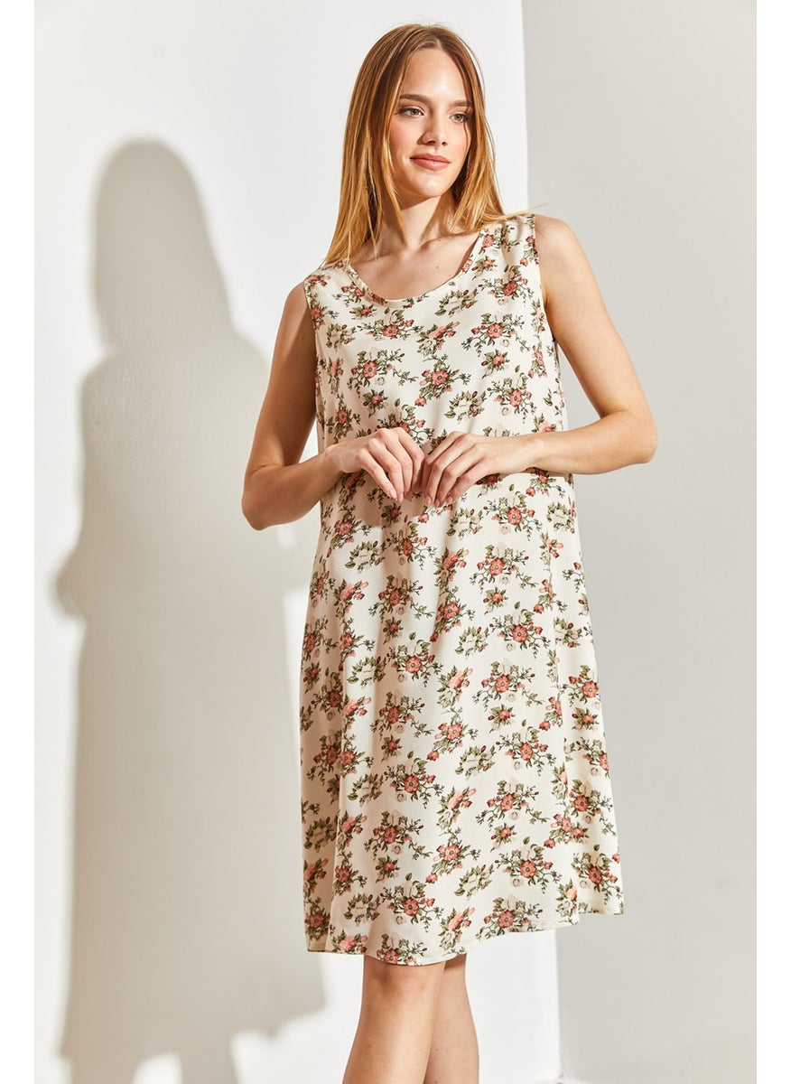 Floral Patterned Viscose Dress