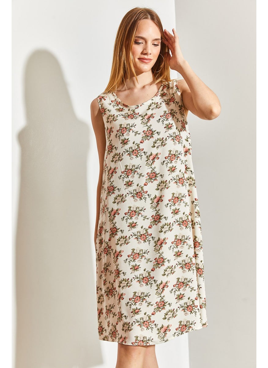 Floral Patterned Viscose Dress
