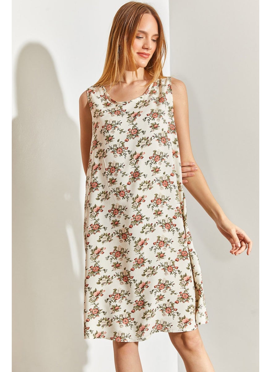 Floral Patterned Viscose Dress