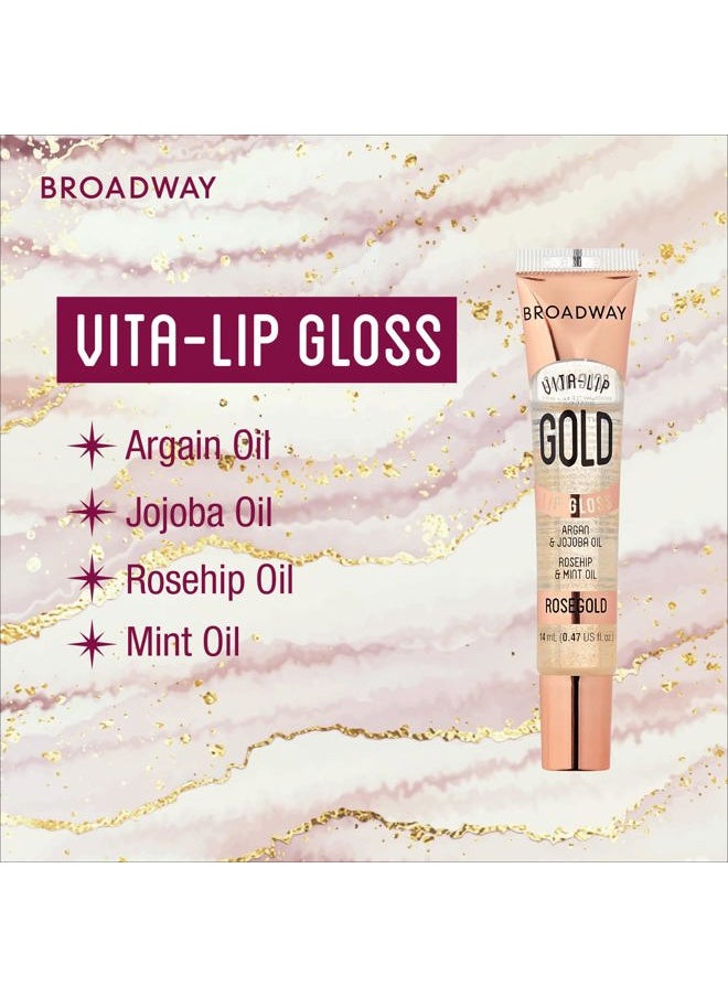 Broadway Vita-Lip Clear Lip Gloss (10 Pack), Ultra-Hydrating & Soothing Formula with Vitamins, High-Shine Non-Sticky Finish Lip Balm with Mint, Rosehip, Coconut, Mango, Argan, Honey, Shea
