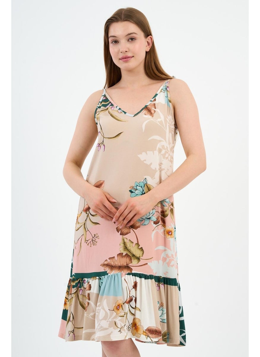 Strapless Flounce Dress with Tie Detail (B24-425-01)