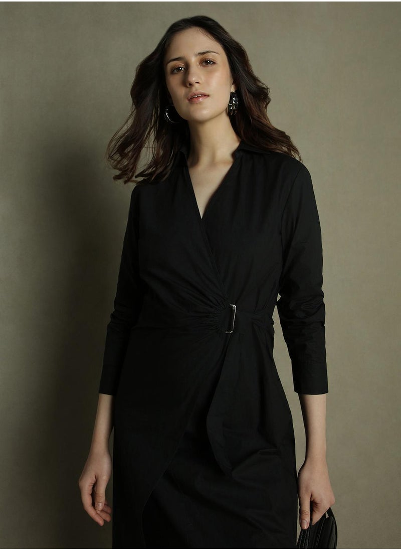 Belted Black Dress